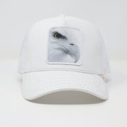 Gold Star Hat - Eagle White leather trucker cap