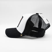 Gold Star Hat - New Black/White Rooster Trucker Hat