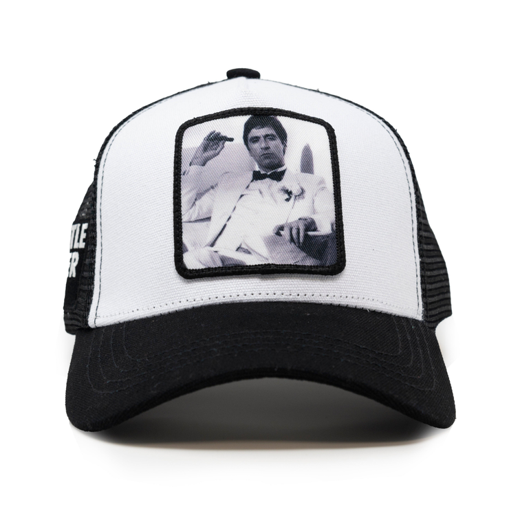 Scarface Trucker hat Black White Gold Star Hat