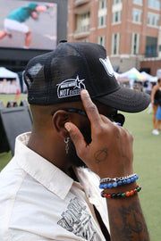 Gold Star Hat - "Dream Big" Trucker hat Orange/Blue unisex