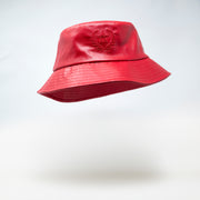 Unisex Red Leather Bucket Hat