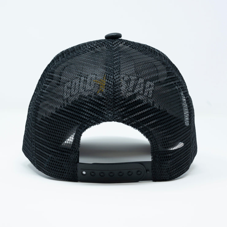 GOAT Black Leather Trucker Hat Cap