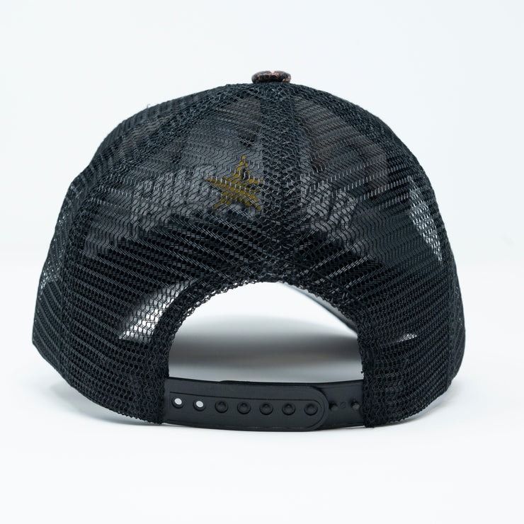 Snapback Brown Snake Leather Cap