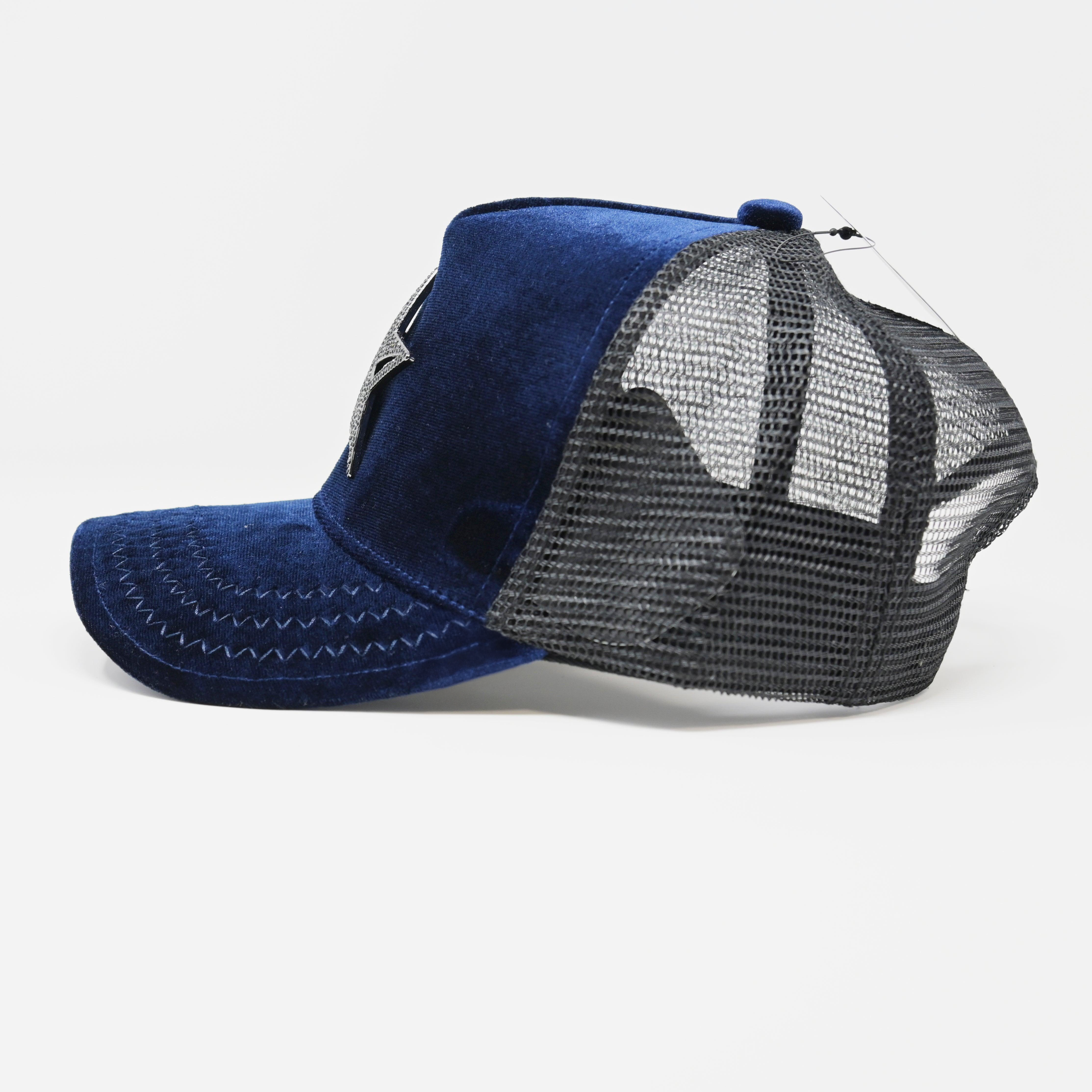 Royal Blue Velvet Rhinestone NY Logo Baseball Cap NEW ERA NEW YORK YANKEES BLACK GOLD CRYSTAL DIAMOND  main image 3