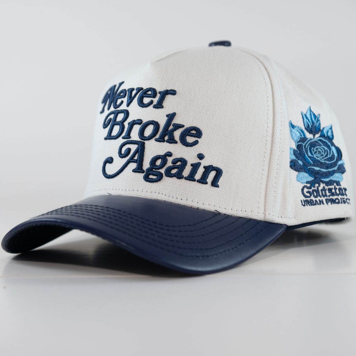 Never Broke Again Baseball Cap Navy Blue/White | Streetwear – Gold Star