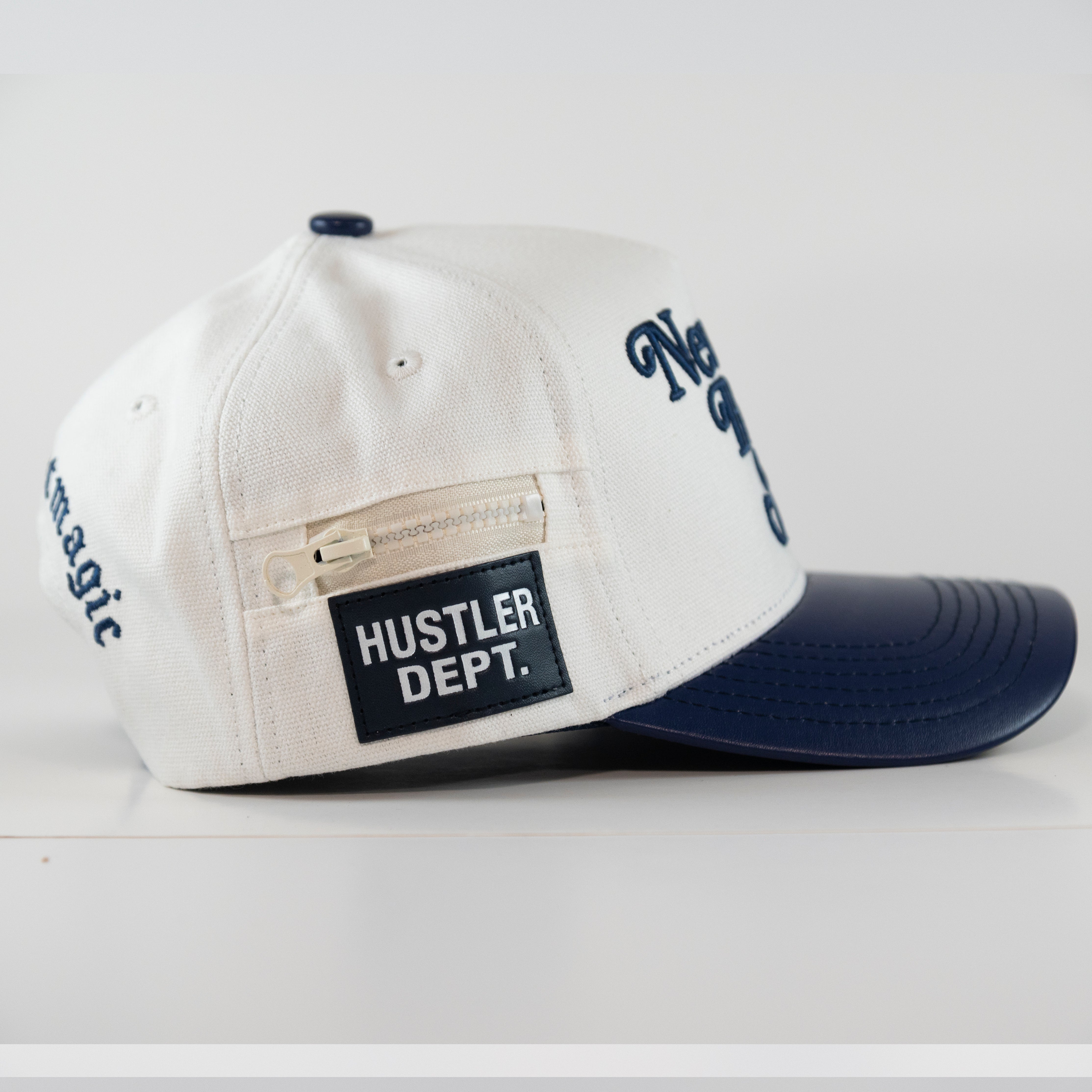 Never Broke Again Baseball Cap Navy Blue/White Streetwear – Gold