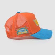 Gold Star Hat - "Dream Big" Trucker hat Orange/Blue unisex