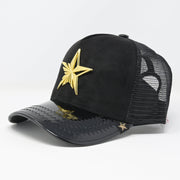 Gold Star Hat - Star Logo trucker Hat cap golden logo