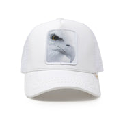 Gold Star Hat - Eagle White leather trucker cap