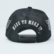 Skyrich Trucker Hat Blue/Black – White Logo