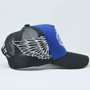 Skyrich Trucker Hat Blue/Black – White Logo