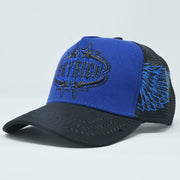 Skyrich Trucker Hat Blue/Black – Black Logo