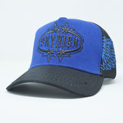 Skyrich Trucker Hat Blue/Black – Black Logo