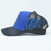 Skyrich Trucker Hat Blue/Black – Black Logo