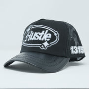 Hustle Black/White Trucker Hat