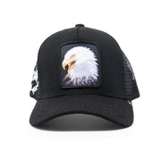 GOLD STAR HAT - New farmer Eagle black  trucker hat