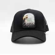 eagle trucker cap hat all black 
