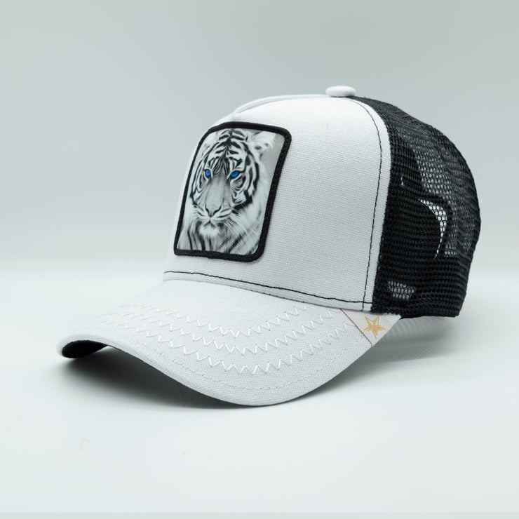 Gold Star Hat - New Animals Tiger trucker hat White unisex