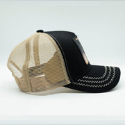 Gold Star Hat - New bull trucker hat Black/Beige unisex