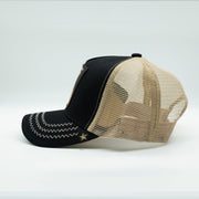 Gold Star Hat - New bull trucker hat Black/Beige unisex
