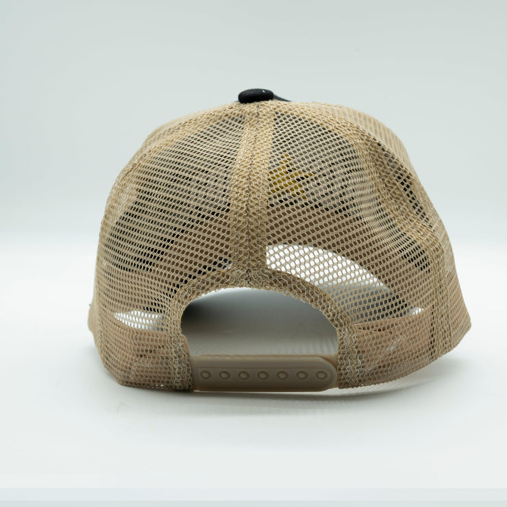 Gold Star Hat - New bull trucker hat Black/Beige unisex