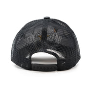 Gold Star Hat - New Rooster Black Faux Leather Trucker Hat