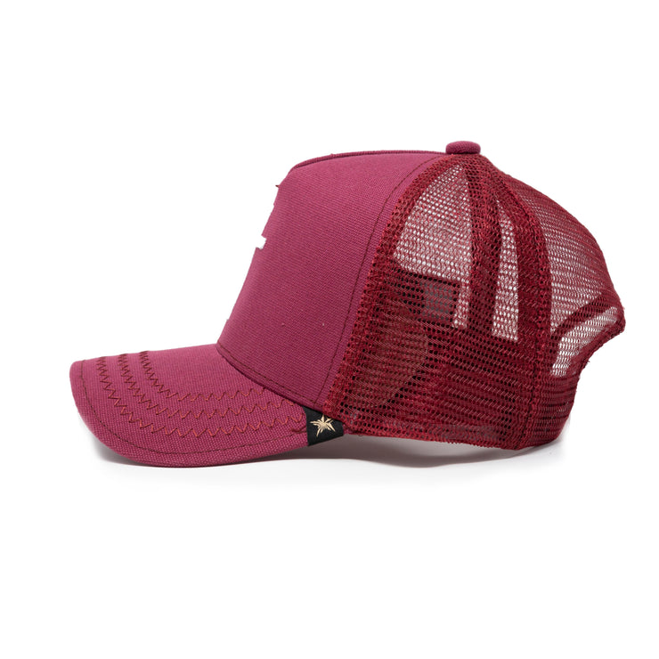 "Cross" Burgundy trucker hat unisex