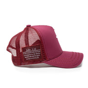 "Cross" Burgundy trucker hat unisex