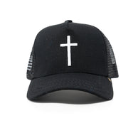 "Cross" Black trucker hat unisex