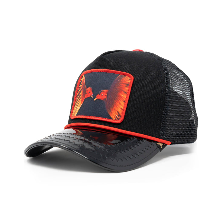 GOLD STAR HAT - animal black trucker hat