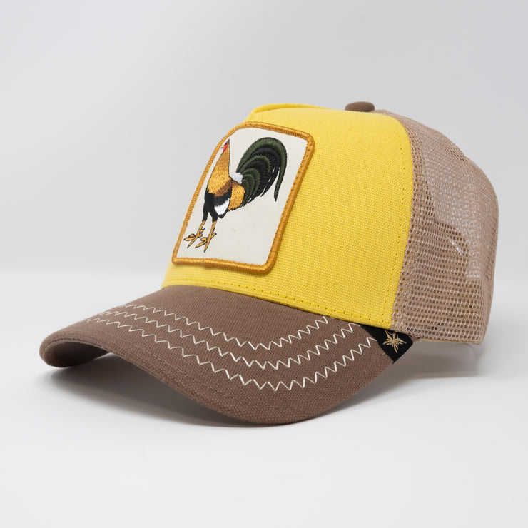Gold Star Hat - New Rooster 3 tone Trucker Hat
