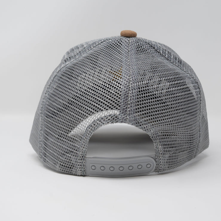 Gold Star Hat - Pitbull Dog Trucker hat Brown/Grey