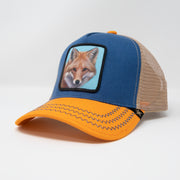 Gold Star Hat -  Fox Orange / Blue Trucker hat