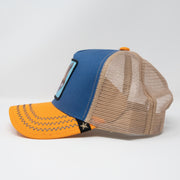 Gold Star Hat -  Fox Orange / Blue Trucker hat